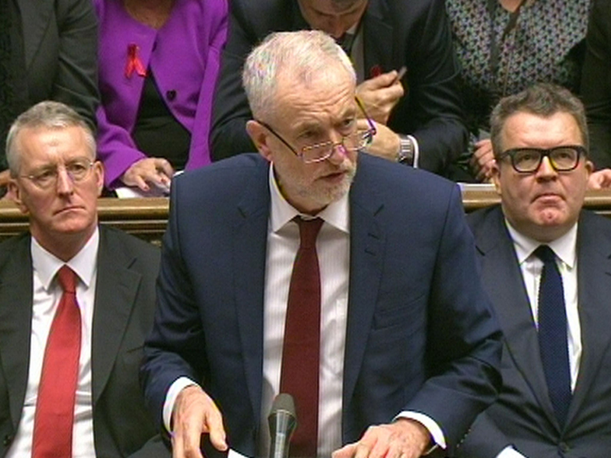 Labour Party leader Jeremy Corbyn speaking during the debate in the House of Commons on extending the bombing campaign against Islamic State to Syria