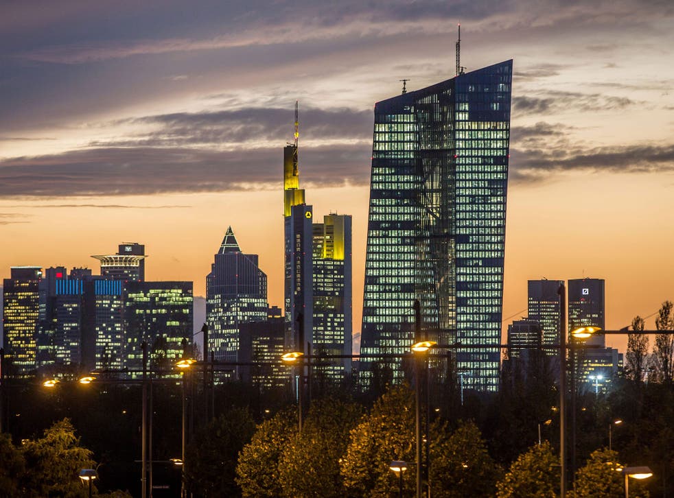 The headquarters of the European Central Bank in Frankfurt, Germany. The ECB cut its deposit rate in order to encourage banks to lend funds