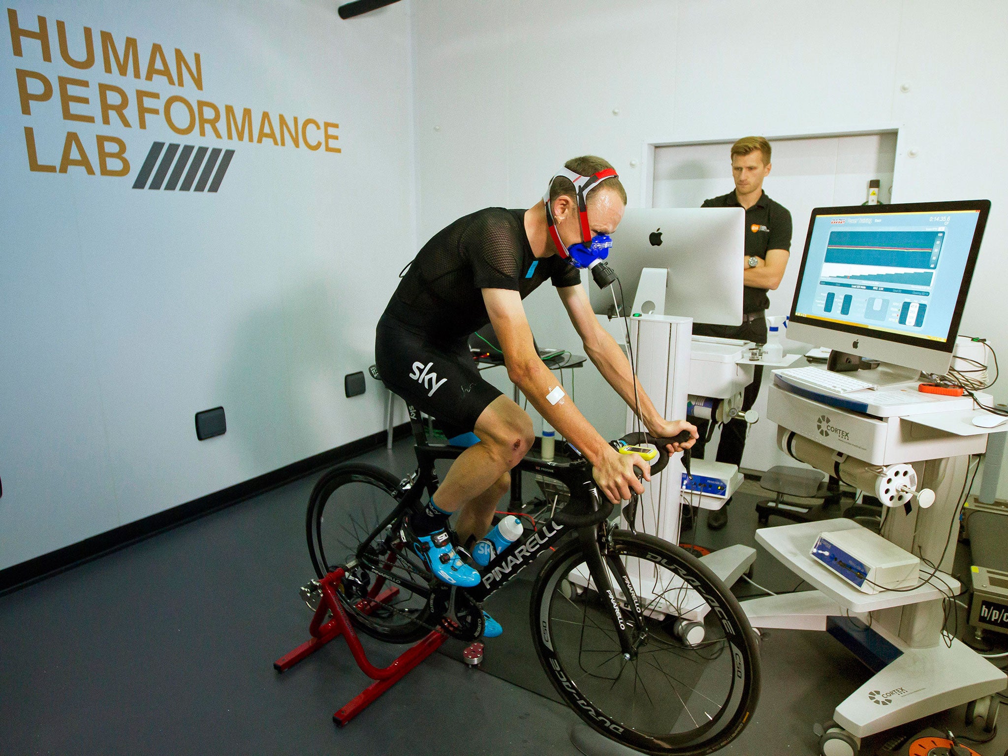 Chris Froome at the GSK Human Performance Laboratory in London