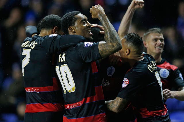 Leroy Fer celebrates after Nedum Onuoha scored the first goal for QPR