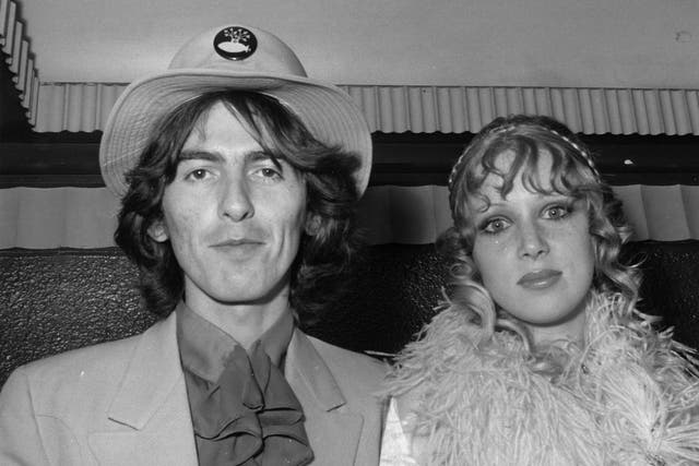<p>The Beatles' George Harrison and his wife Patti Boyd</p>