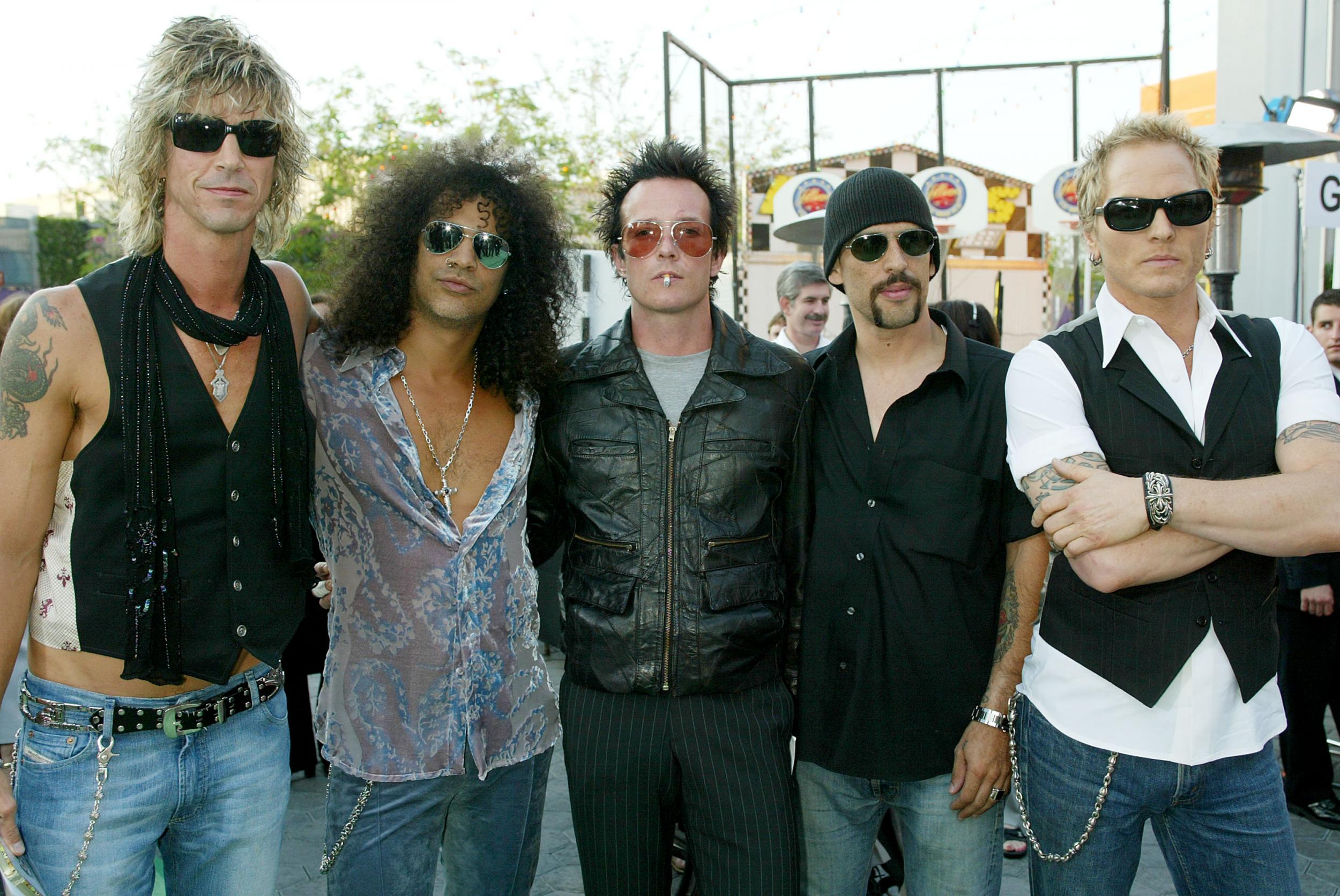 (L to R) Duff McKagan, Slash, Scott Weiland, Dave Kushner and Matt Sorum of Velvet Revolver