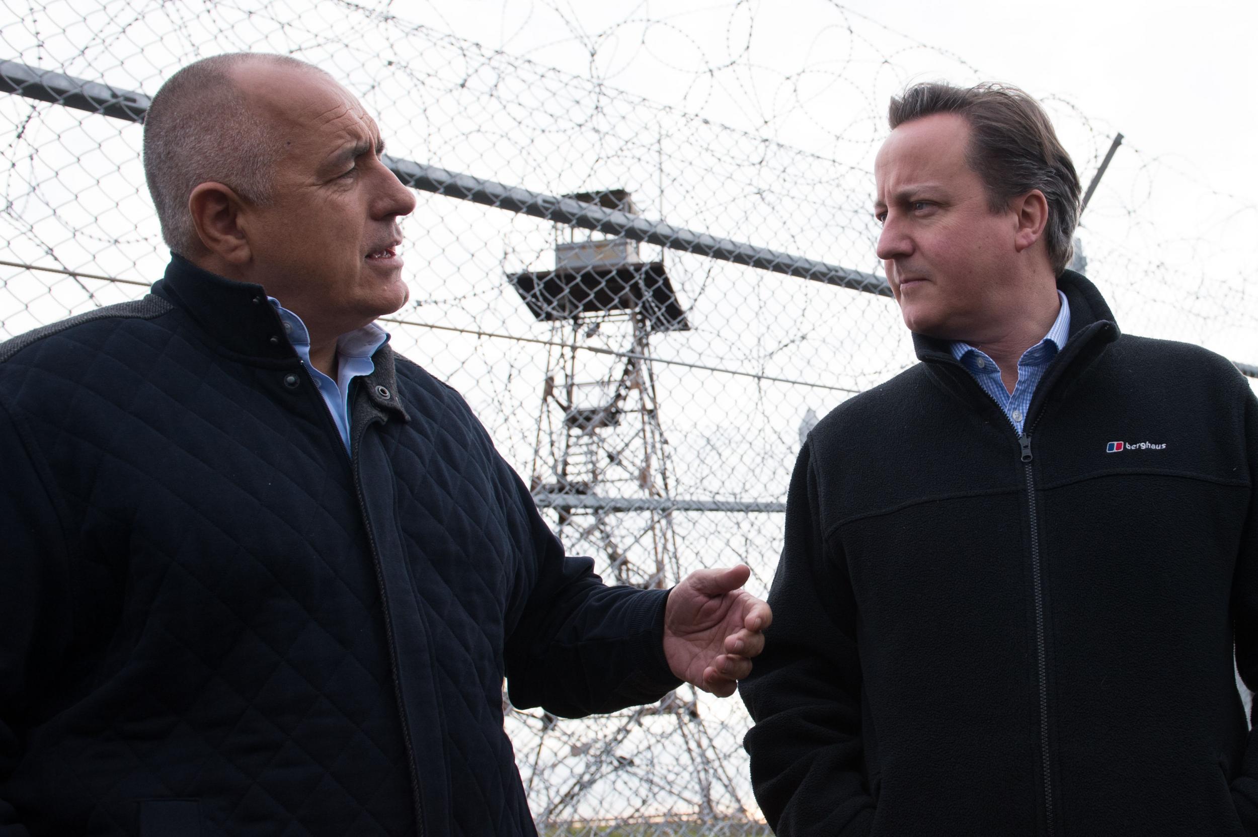 David Cameron and Bulgarian Prime Minister Boyko Borissov visit Bulgaria's border with Turkey near the Lesovo crossing point, where they saw the enhanced efforts to secure the European Union's external frontiers.