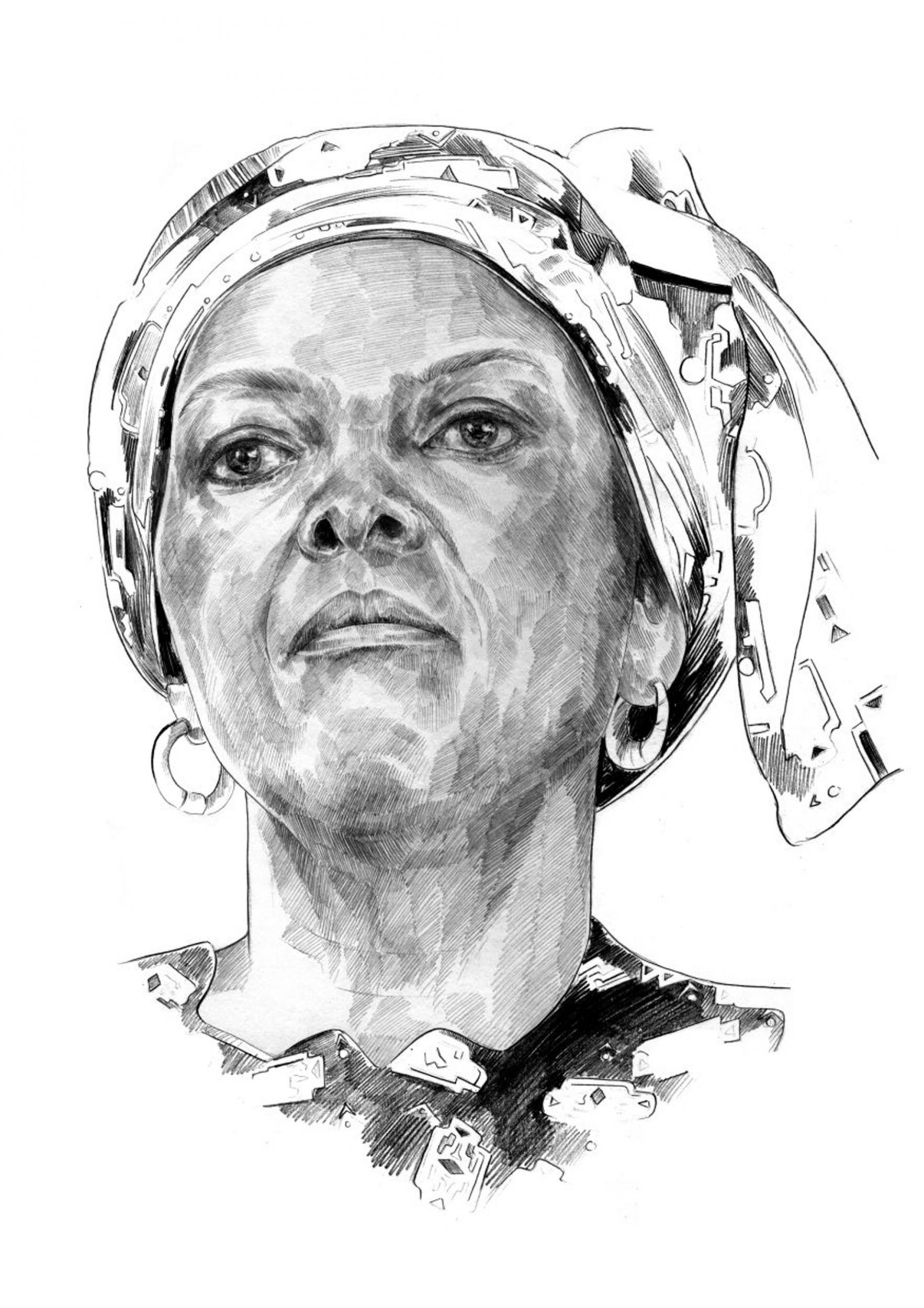 Sketch of Grace Mugabe by Lauren Crow