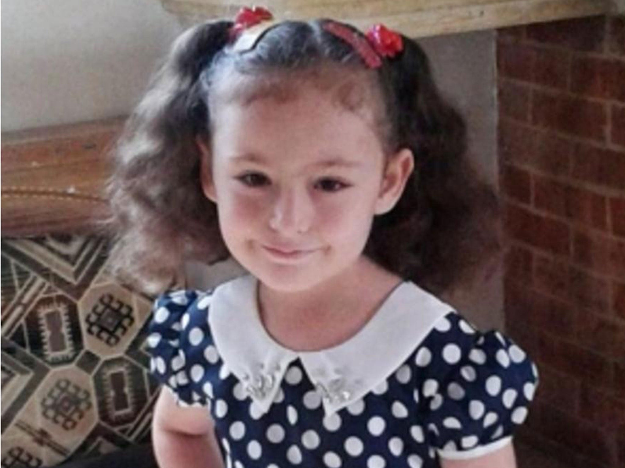 Raghat poses for a picture a few hours before she was killed in a Russian airstrike on her grandparents house in the central Syrian town of Habeet