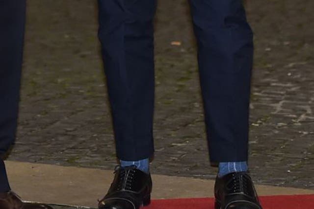 Matteo Renzi was criticised for showing too much sock