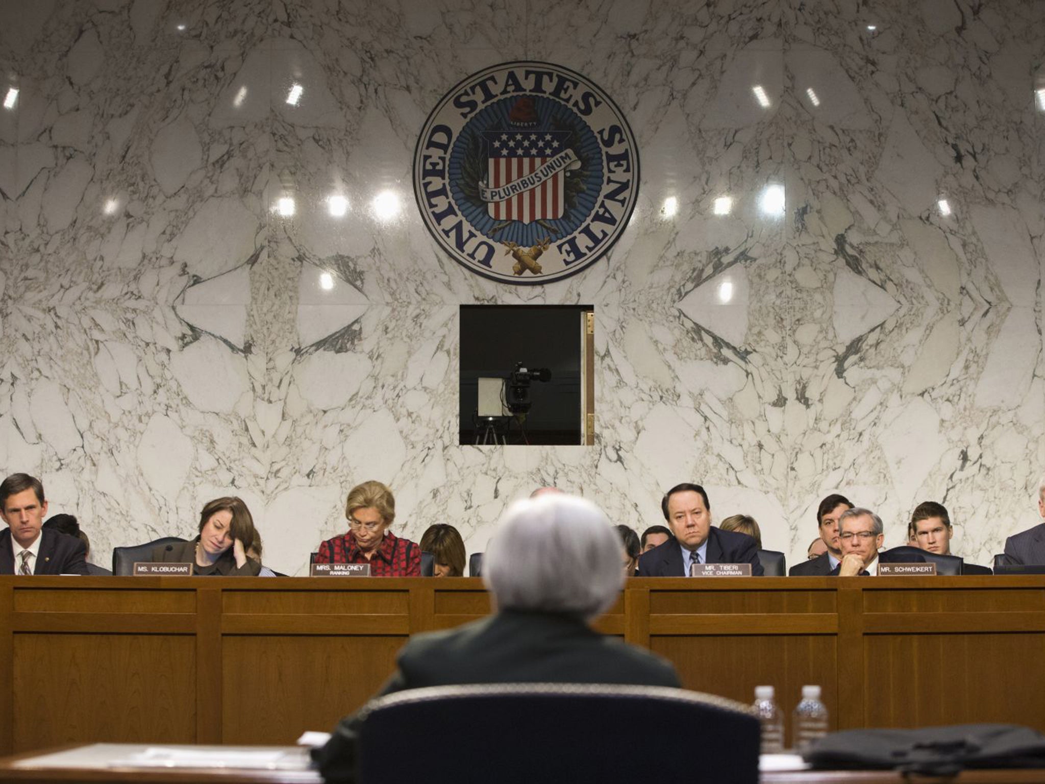 Janet Yellen, the Federal Reserve Board chair, testifies in front of US Congress's Joint Economic Committee on Friday