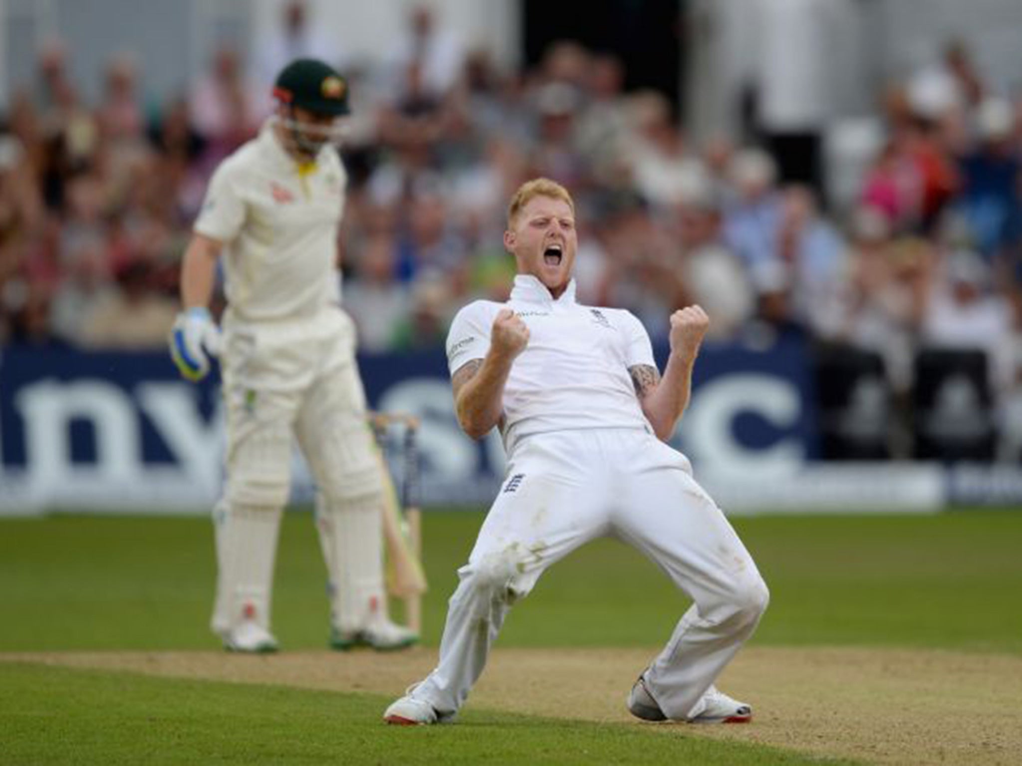 Stokes celebrates a wicket against Australia at Trent Bridge