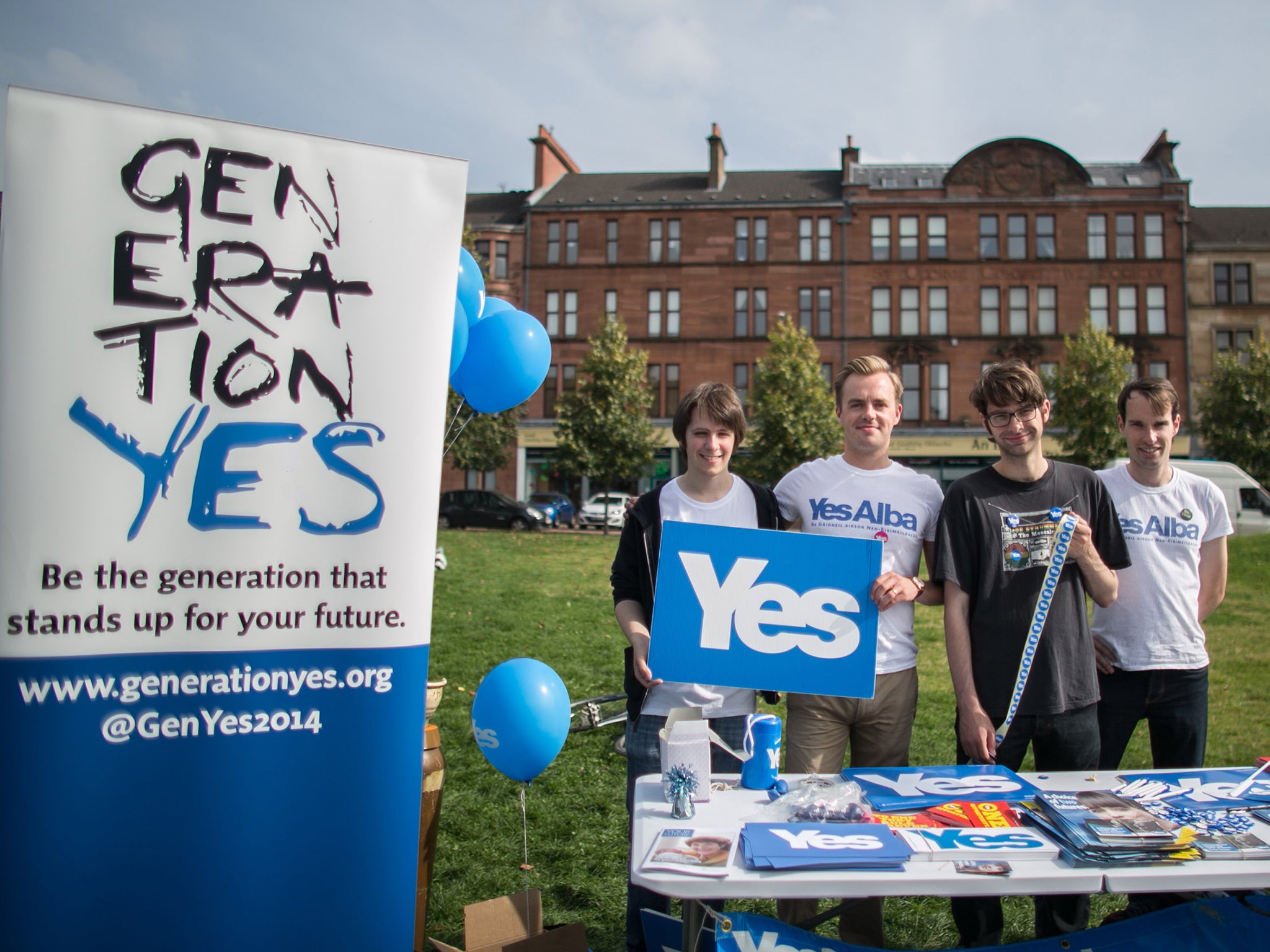 Members of Generation Yes - a youth and students campaigning for a Yes vote in Scotland's independence referendum last year. Labour and Liberal Democrat peers want the voting age lowered to 16 in time for the EU referendum