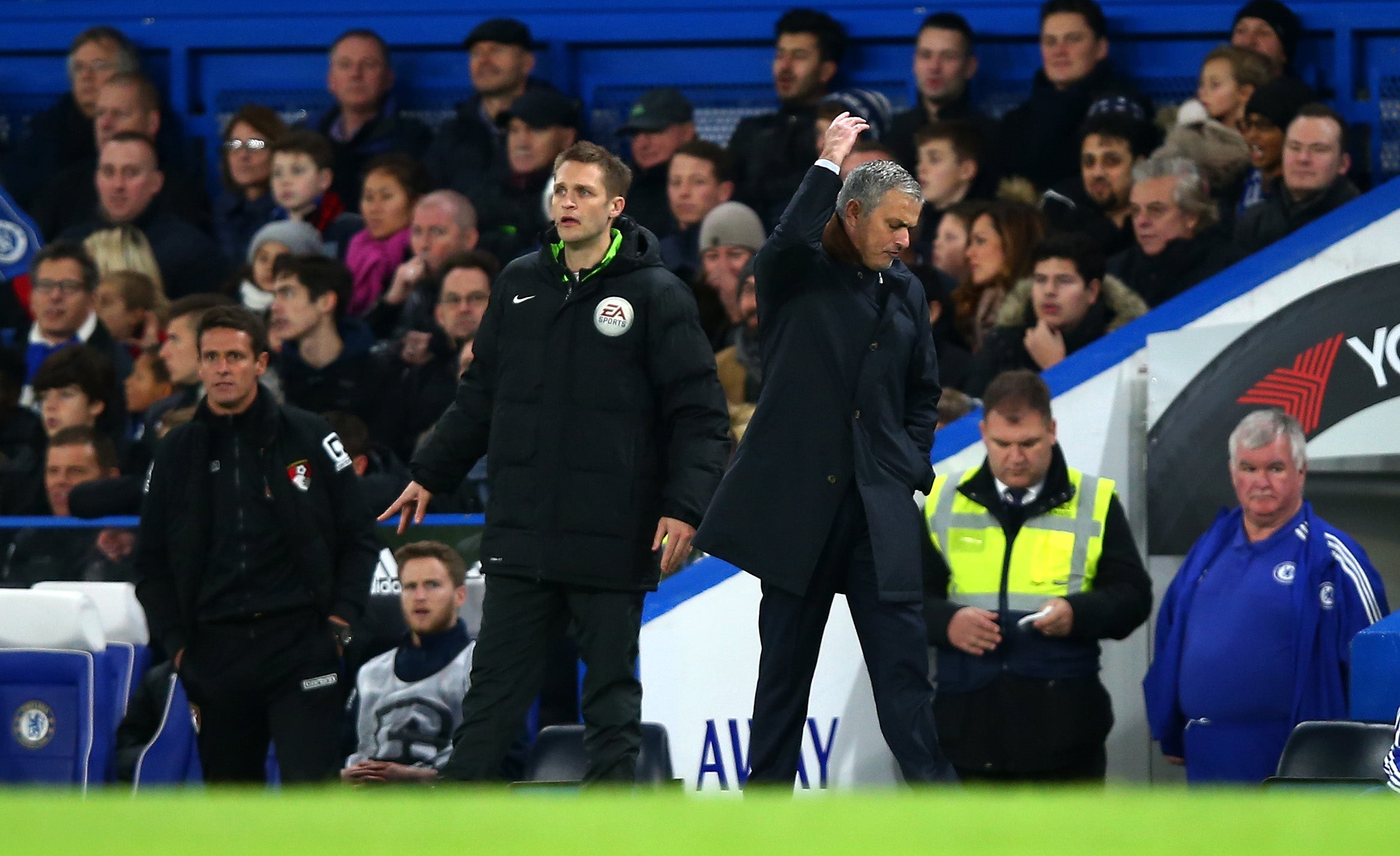 Jose Mourinho is incensed on the sidelines as Chelsea lose again