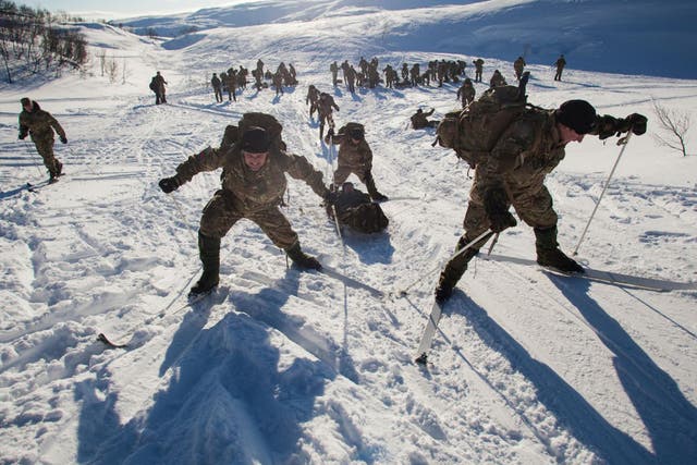 Royal Marines on a training exercise in Norway
