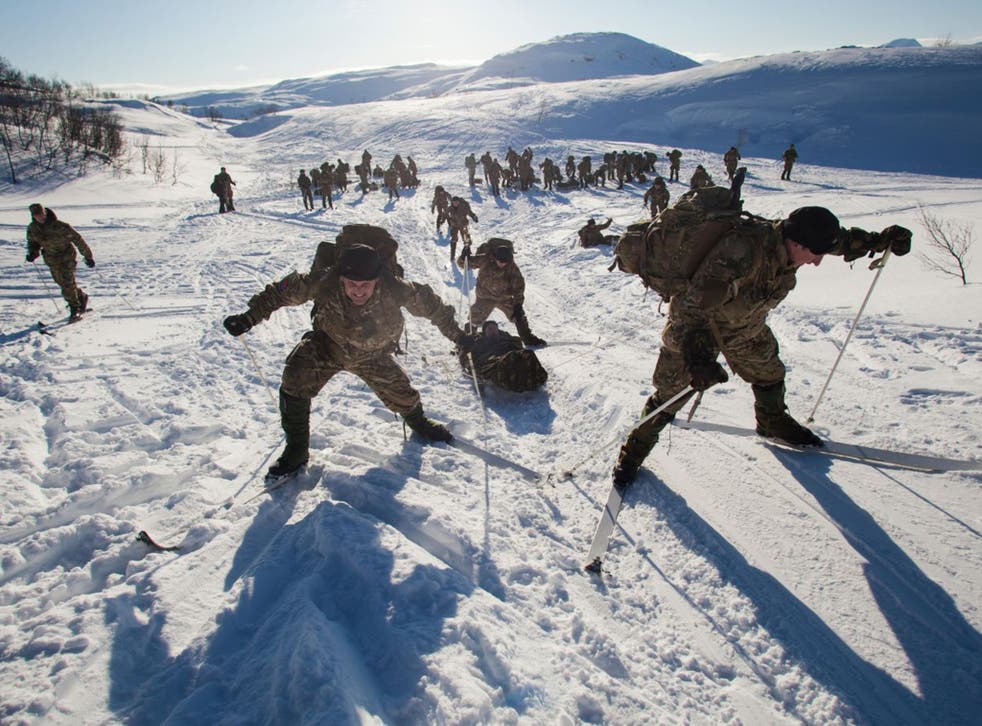 Royal Marines on a training exercise in Norway