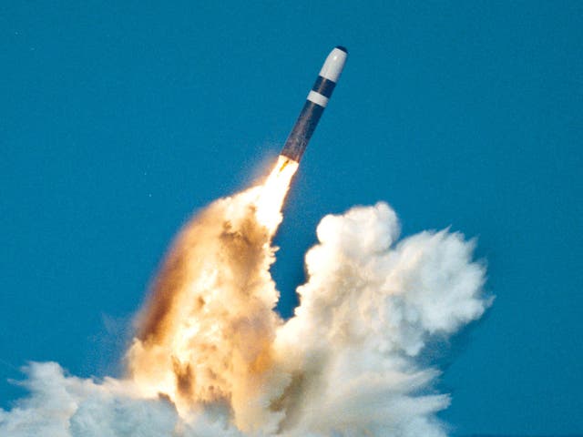 A Trident Ii, Or D-5 Missile, launched from an Ohio-class submarine