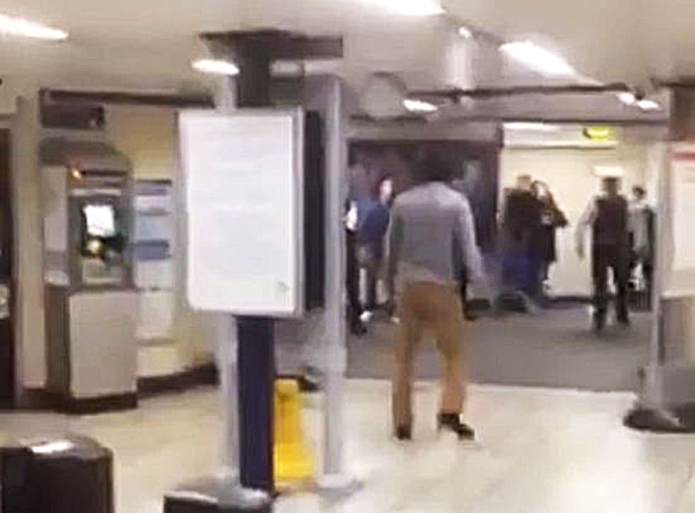 Witnesses said 'everybody ran away' as a man wielding a knife started attacking Tube passengers