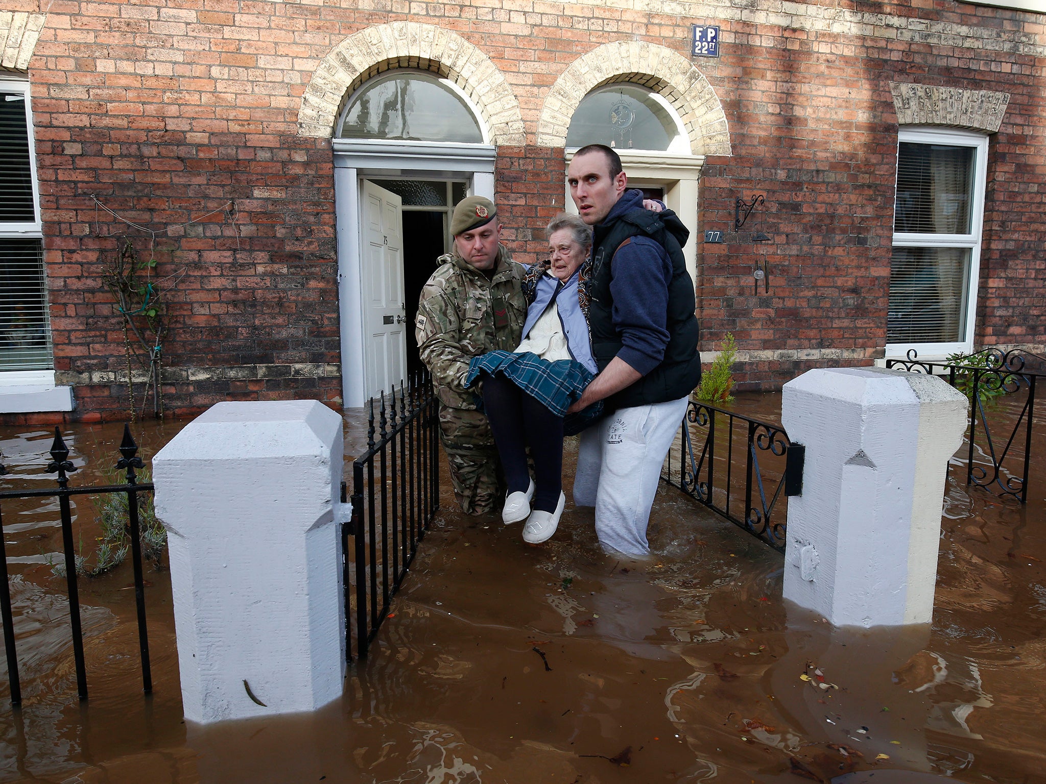 Margaret McCraken, who was helped from her home in Broad Street in Carlisle by members of the armed forces