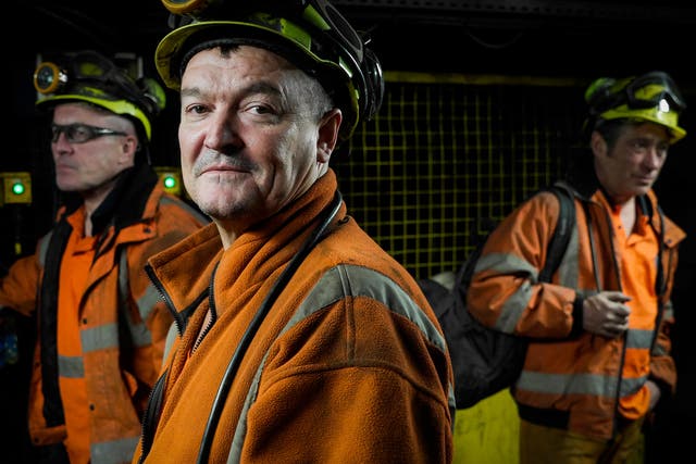 Miners going on shift at Kellingley colliery, which was the biggest deep coal mine in Europe