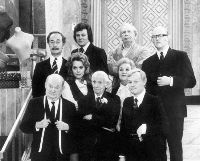 Nicholas Smith (far right) with the original cast of Are You Being Served