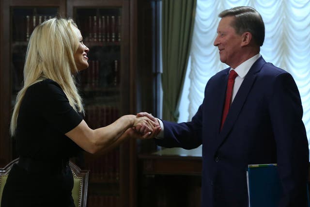 Pamela Anderson met with Sergei Ivanov, to urge Russia to step up its policy on protecting wildlife