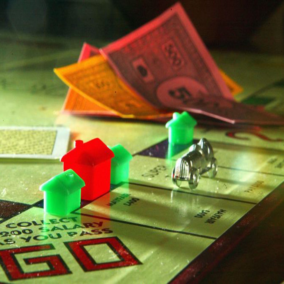 Vintage Monopoly Board Game Pieces Car Wheelbarrow Thimble Houses