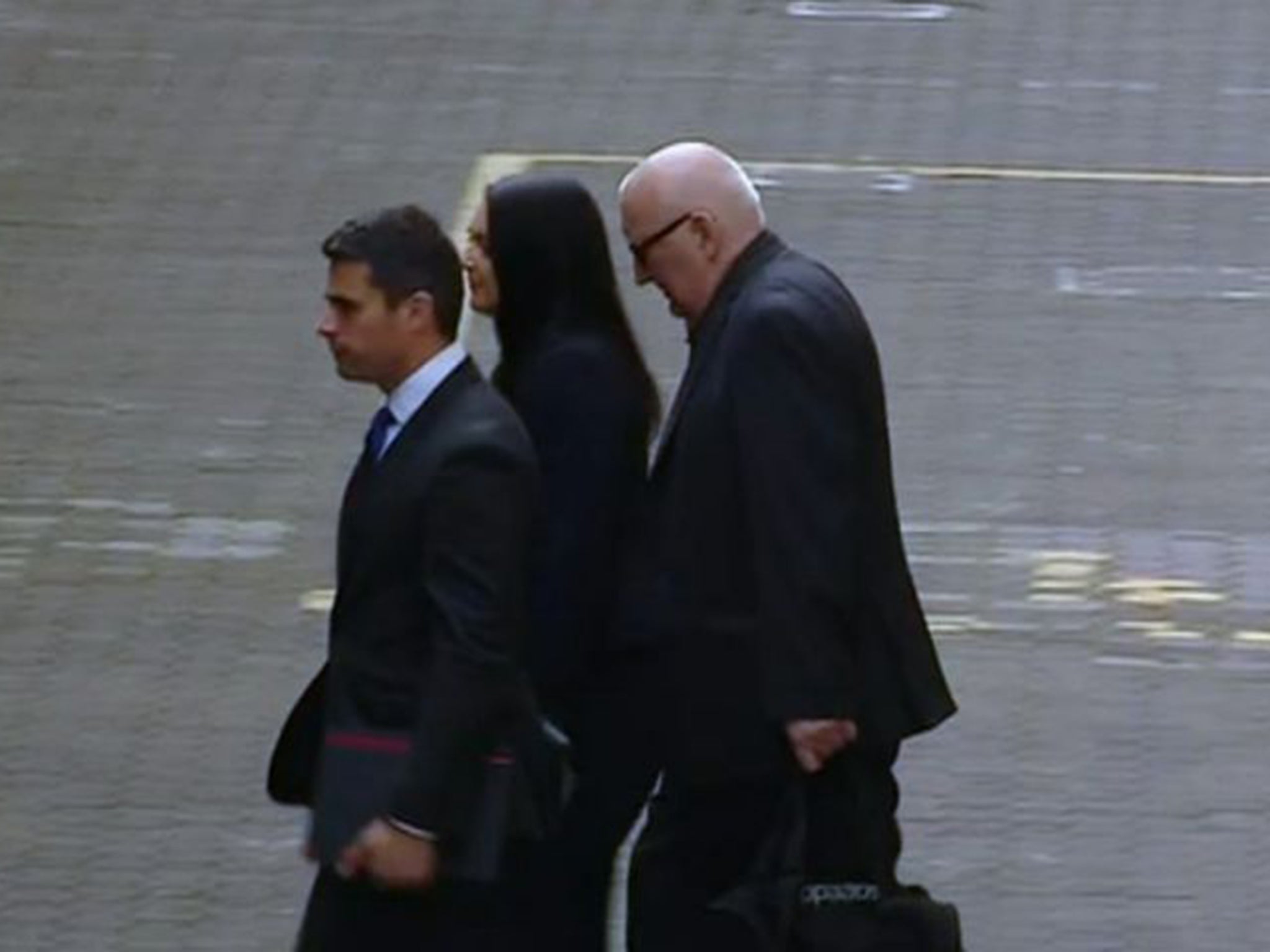 Harry Clarks, right, leaving court. The 58yr old was unconscious when his bin lorry veered out of control on 22 December 2014, killing six people