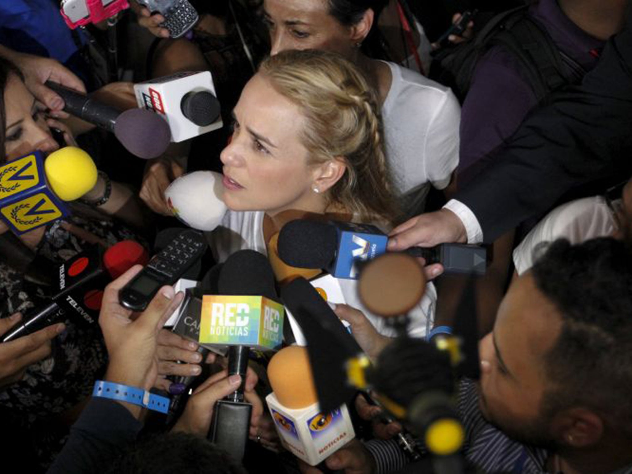 Lilian Tintori, wife of jailed opposition leader Leopoldo Lopez, following her husband's victory