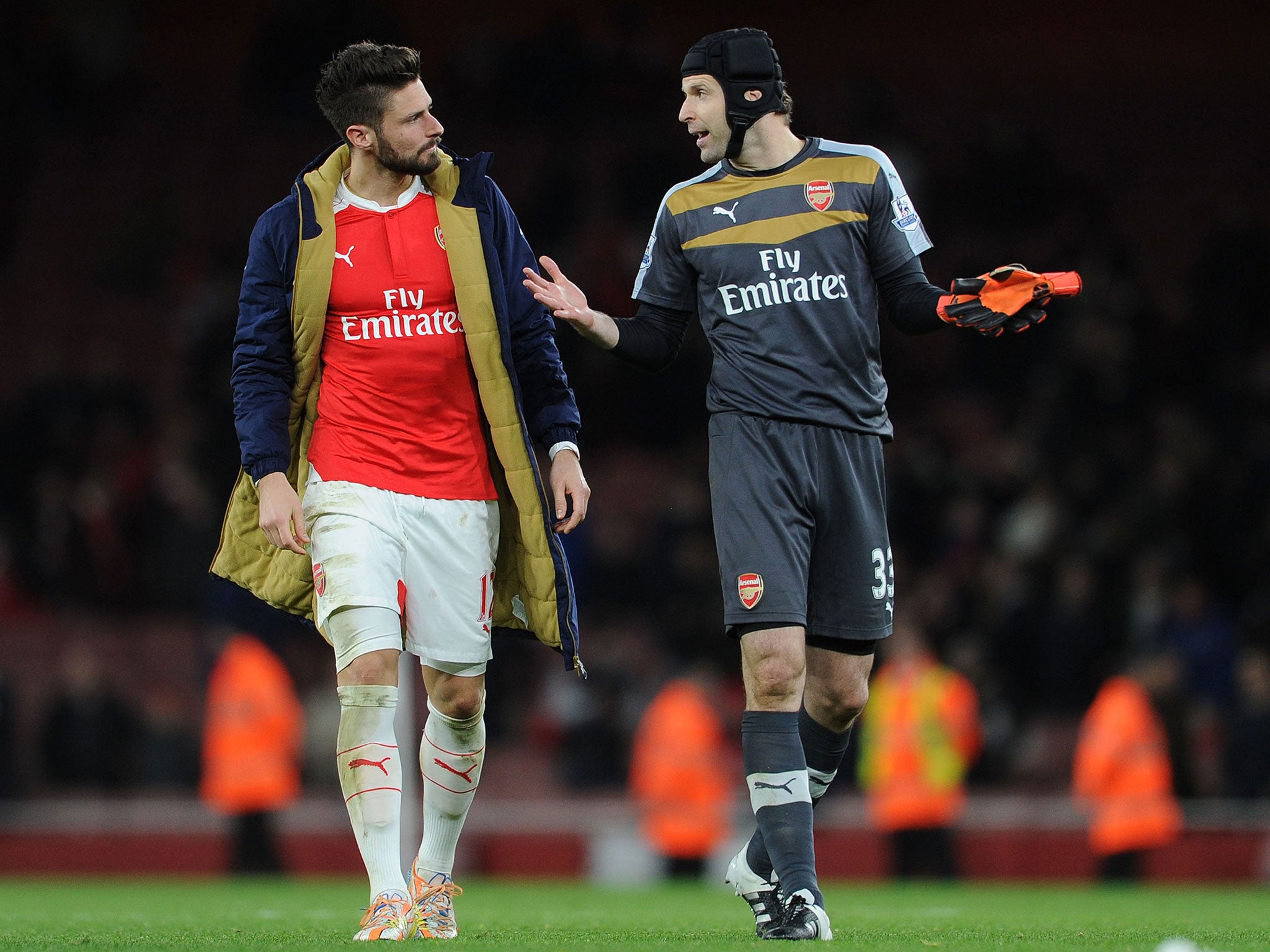 Olivier Giroud and Petr Cech are likely to start for Arsenal against Olympiakos
