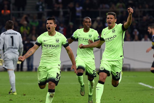 Manchester City beat Borussia Monchengladbach 2-1 in September