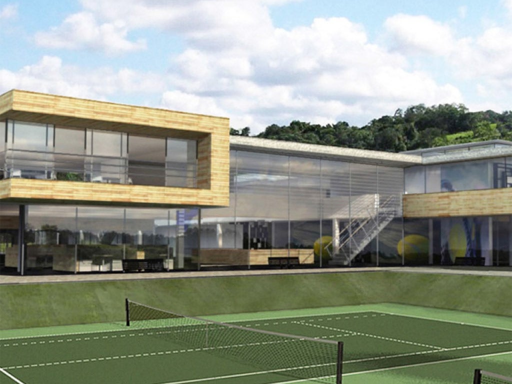 A computer generated artist’s impression of the tennis/housing complex being backed by Judy Murray