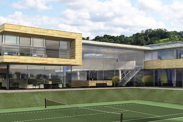 A computer generated artist’s impression of the tennis/housing complex being backed by Judy Murray