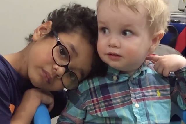 Elliott Livingstone and Marley Scott had been talking to each other via video messages after Marley's heart transplant meant he could return home