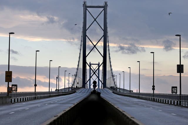 An empty Forth Road Bridge. The crossing is likely to remain closed until after New Year