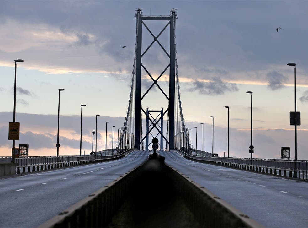 An empty Forth Road Bridge. The crossing is likely to remain closed until after New Year