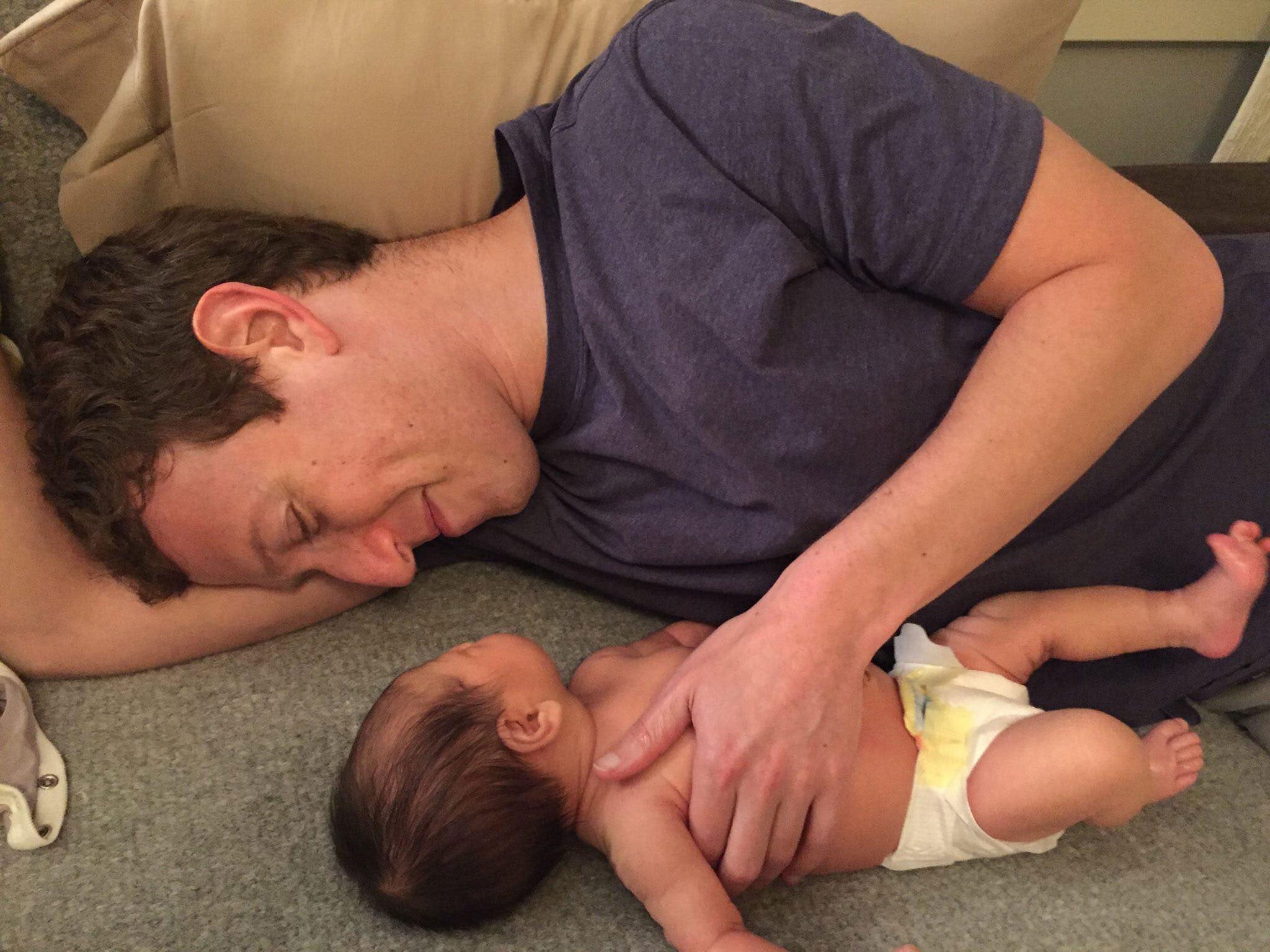 Mark Zuckerberg shared a photo of himself with his baby daughter on Facebook