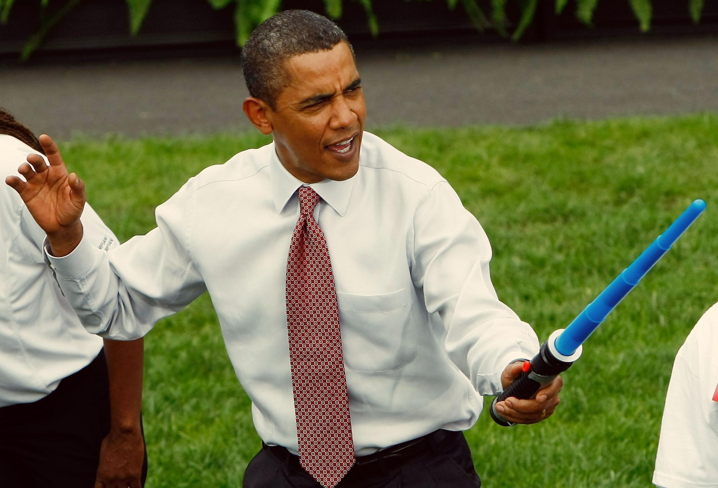 Obama readying himself to defeat a Sith Lord