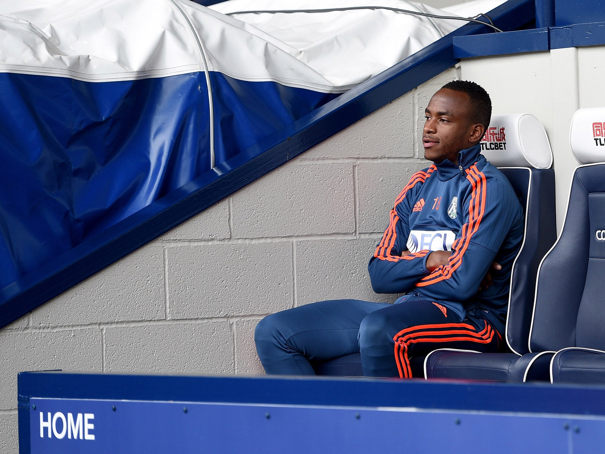 Saido Berhaino on the bench for West Bromwich Albion