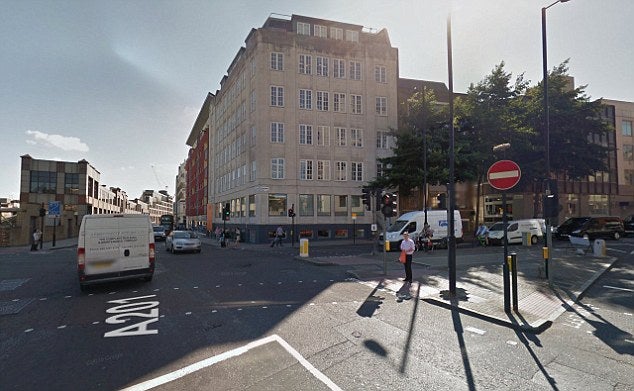 &#13;
The scene of the collision at Clerkenwell Road and Farringdon Road in Central London &#13;