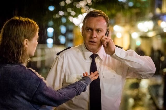 Hostage to fortune: Philip Glenister as prison officer David Murdoch in ‘Prey’, with Myanna Buring