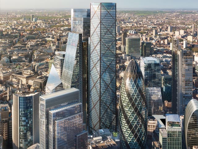 An artist's impression of how the City skyline will look upon One Undershaft's completion