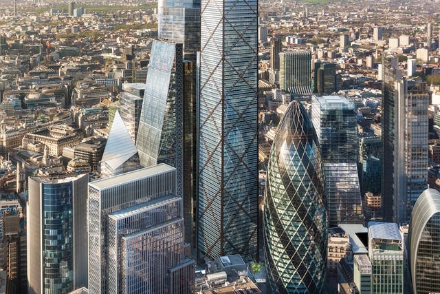 An artist's impression of how the City skyline will look upon One Undershaft's completion