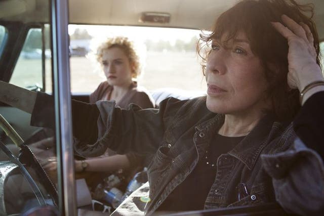 Julia Garner, left, and Lily Tomlin appear in a scene from Grandma