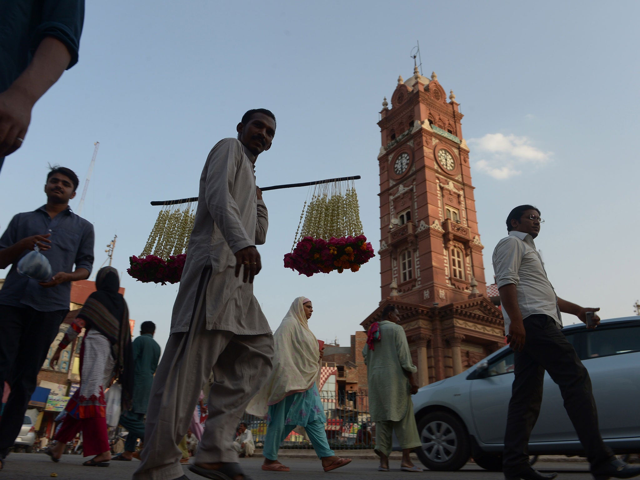 Shafiq Masih was forced to flee his home in Faisalabad, pictured, where he said he was almost lynched by a crowd (Getty)