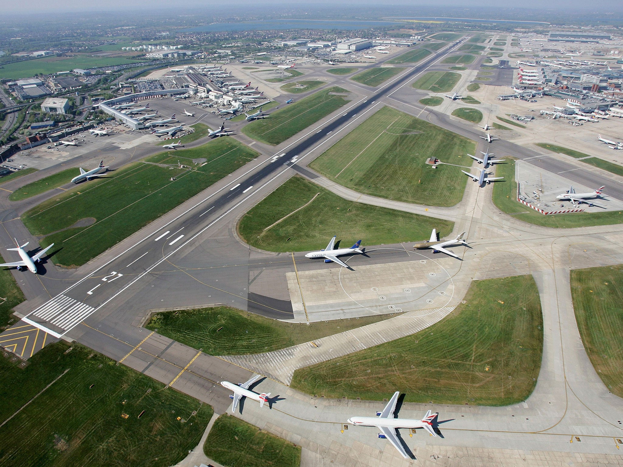 An aerial view of Heathrow