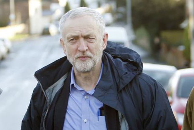 Jeremy Corbyn visits a  flood-damaged area of Carlisle on Thursday