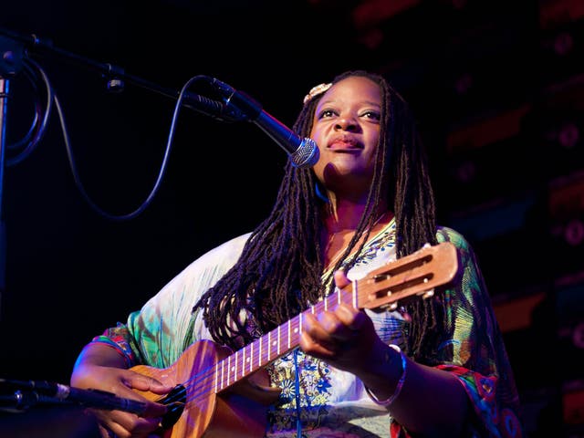 ESKA performs on stage at the Jazz Arena during Cheltenham Jazz Festival
