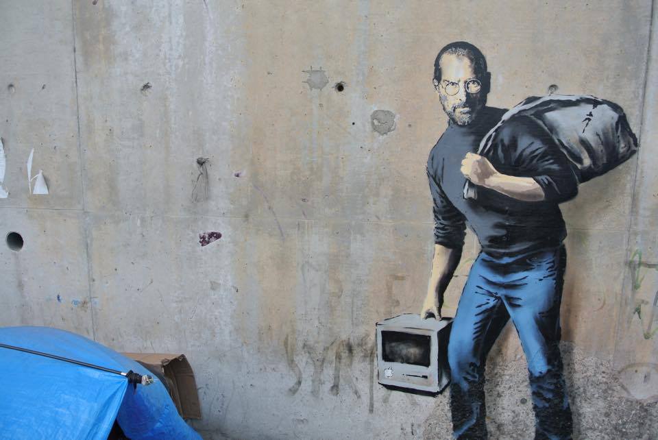"Apple is the world’s most profitable company, it pays over $7 billion a year in taxes", said Banksy, in a statement