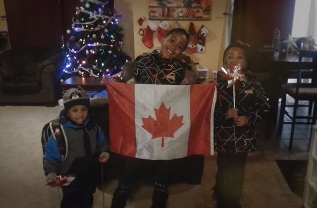 Children were asked to send their messages to people arriving in Canada