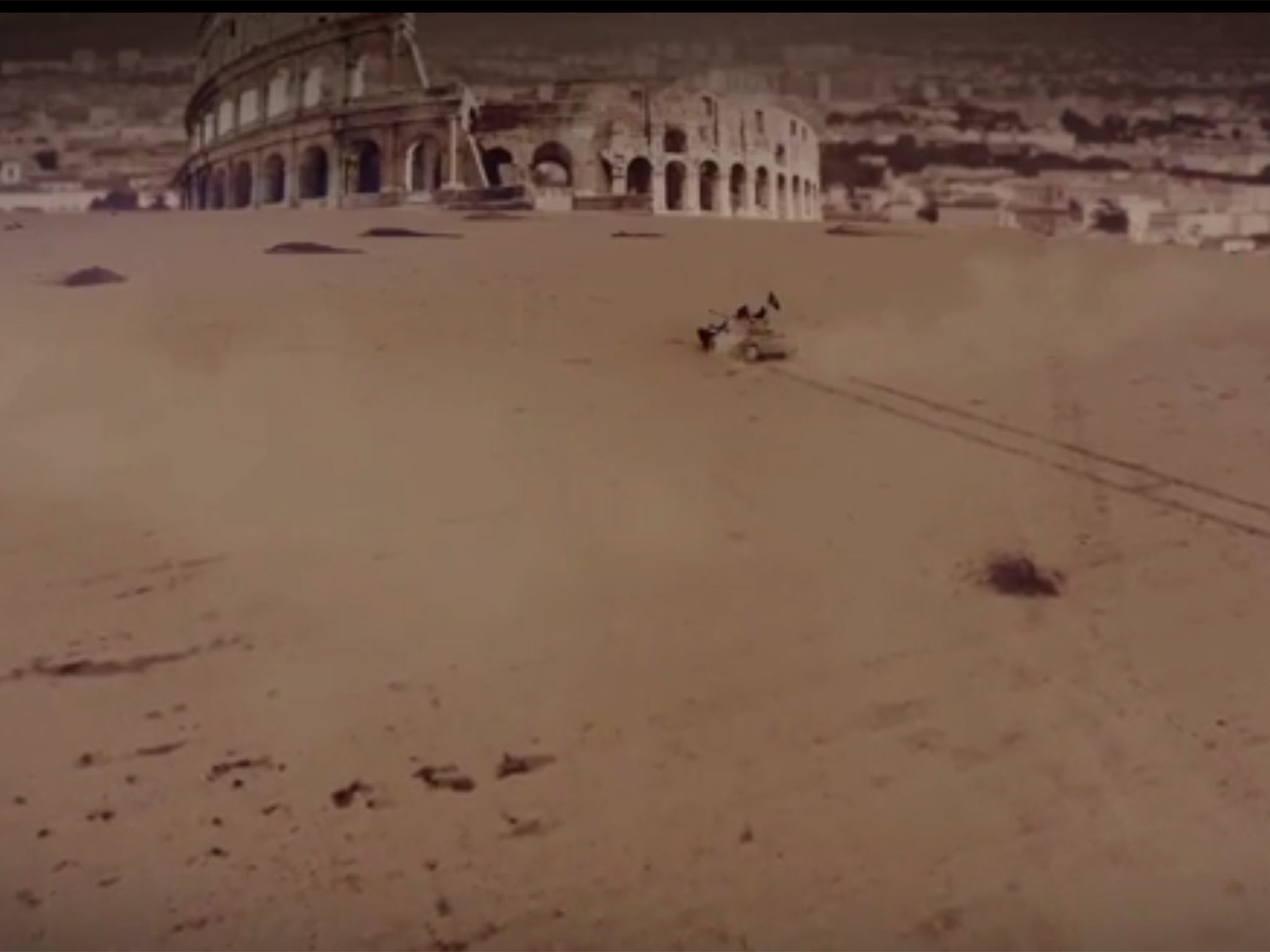 An Isis drives towards the Colosseum in the group's latest propaganda video
