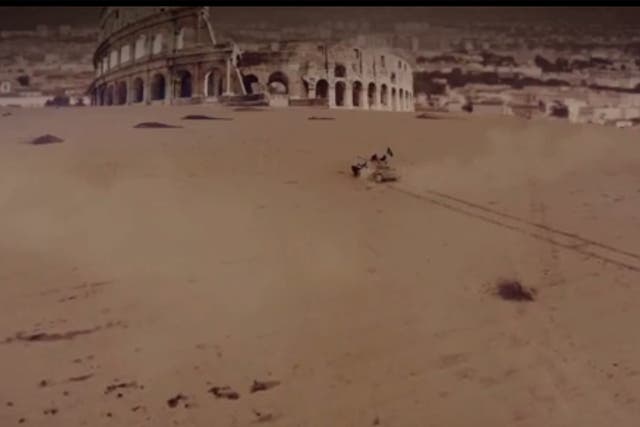 An Isis drives towards the Colosseum in the group's latest propaganda video
