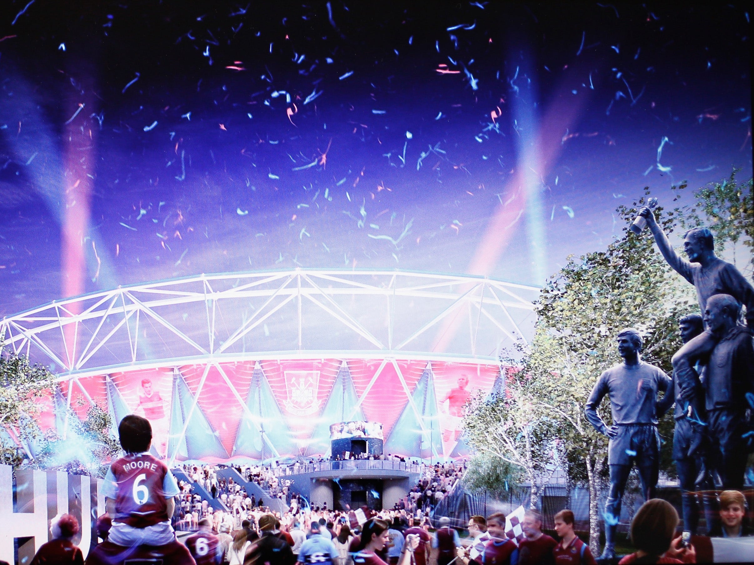An artists' impression of West Ham United's new home