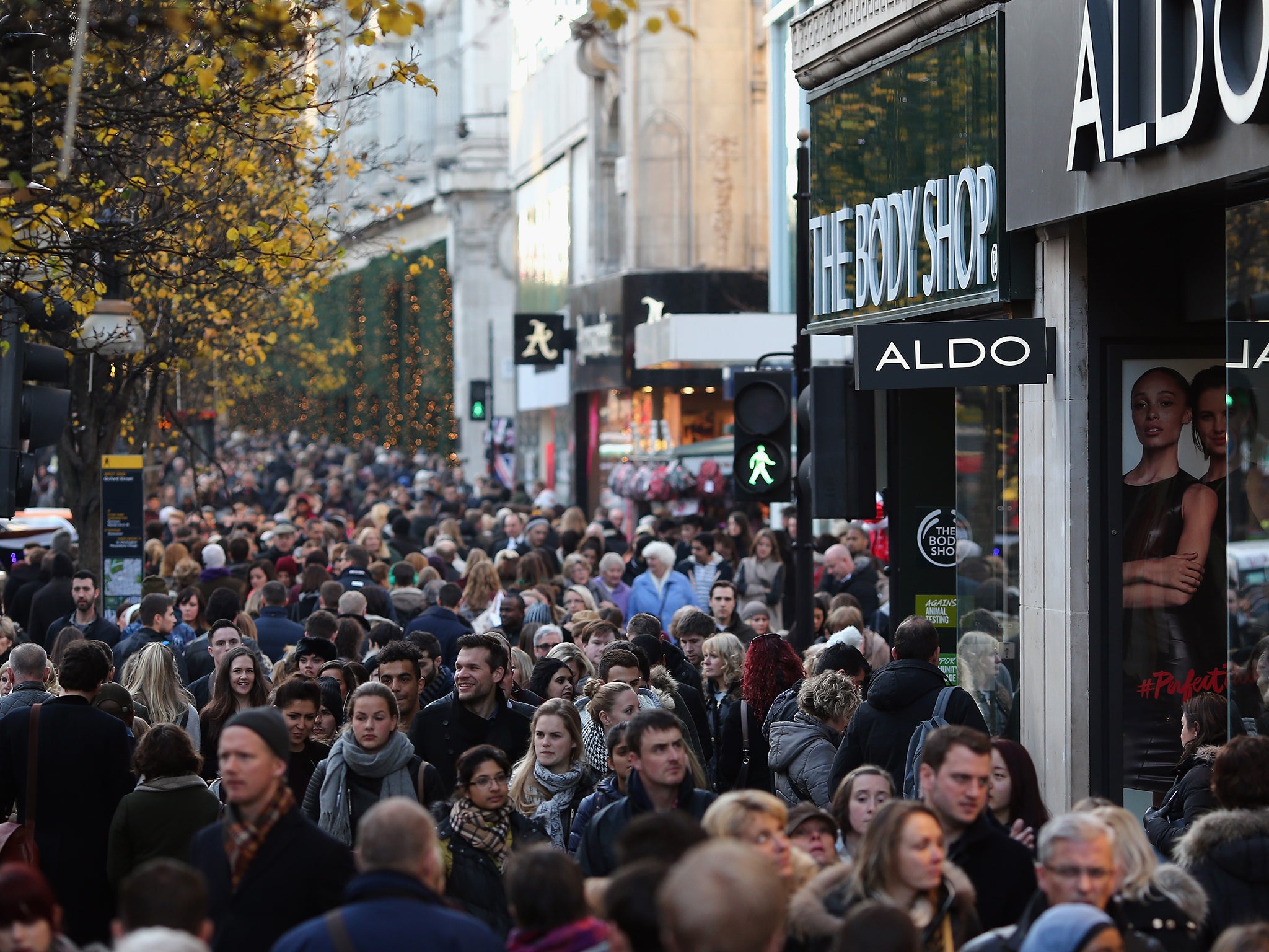 Consumers flood the shops on Oxford Street, London